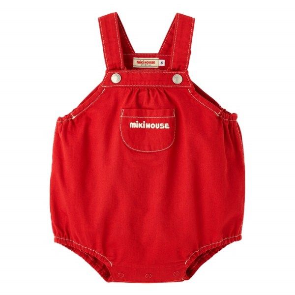 ミキハウス正規販売店|ミキハウス mikihouse ロゴ ロンパース M 50-52cm 赤 02