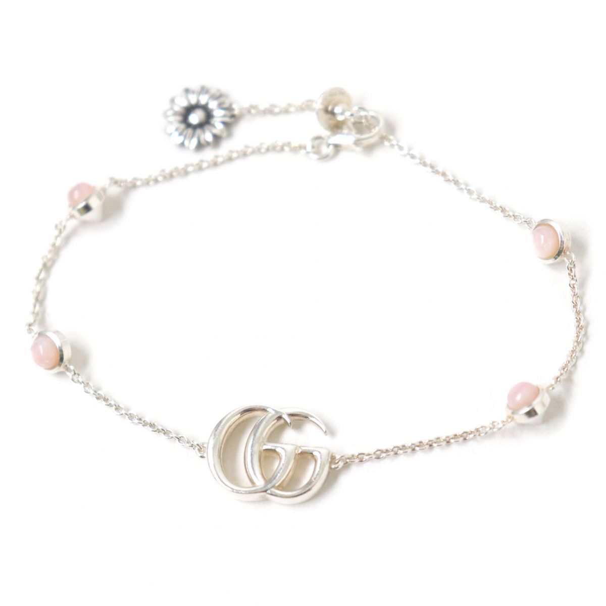 GUCCI ダブルGマザー・オブ・パールブレスレット ピンクストーン GUCCI ダブルGマザー・オブ・パールブレスレット ピンクストーン