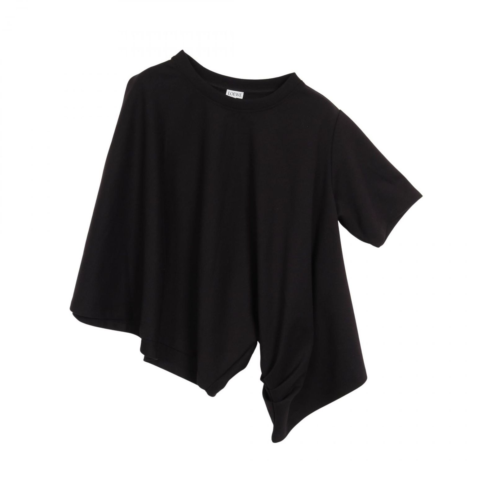 ロエベ LOEWE カットソー アシンメトリー レザー Tシャツ