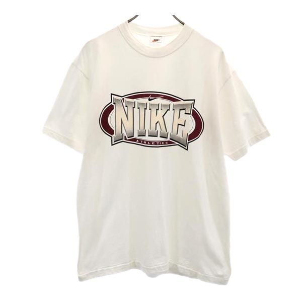ナイキ 90s 00s 白タグ オールド プリント 半袖 Tシャツ ホワイト系 NIKE ロゴ メンズ 【中古】  【230709】 メール便可