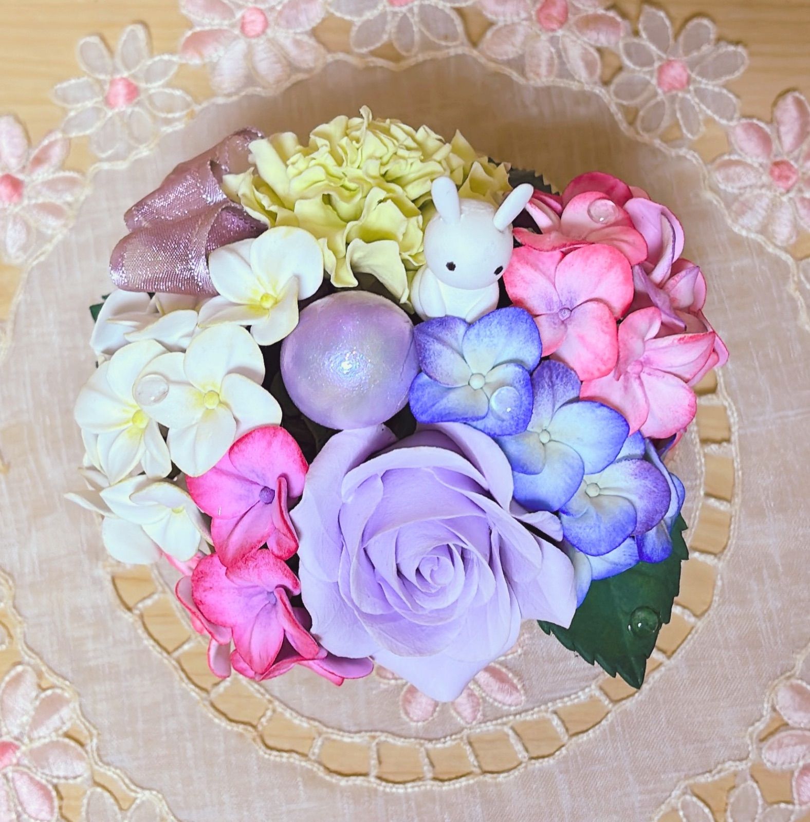 Clay flower Hydrangea Tutorial クレイフラワー 紫陽花の作り方