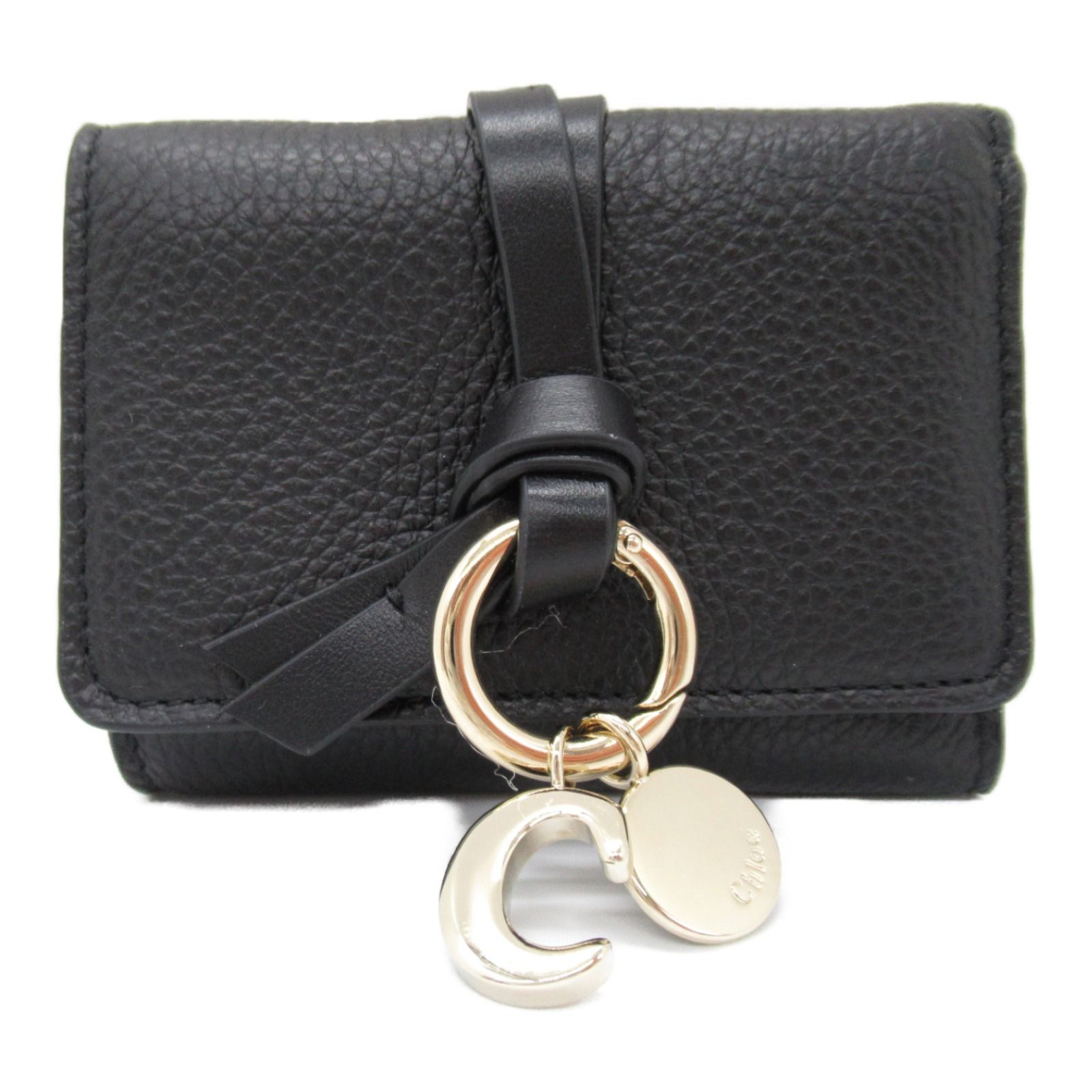 クロエ Chloe 三つ折り財布 Wホック 三つ折り財布 CHC21WP946F57001 ブラック レザー 三つ折財布 レディース