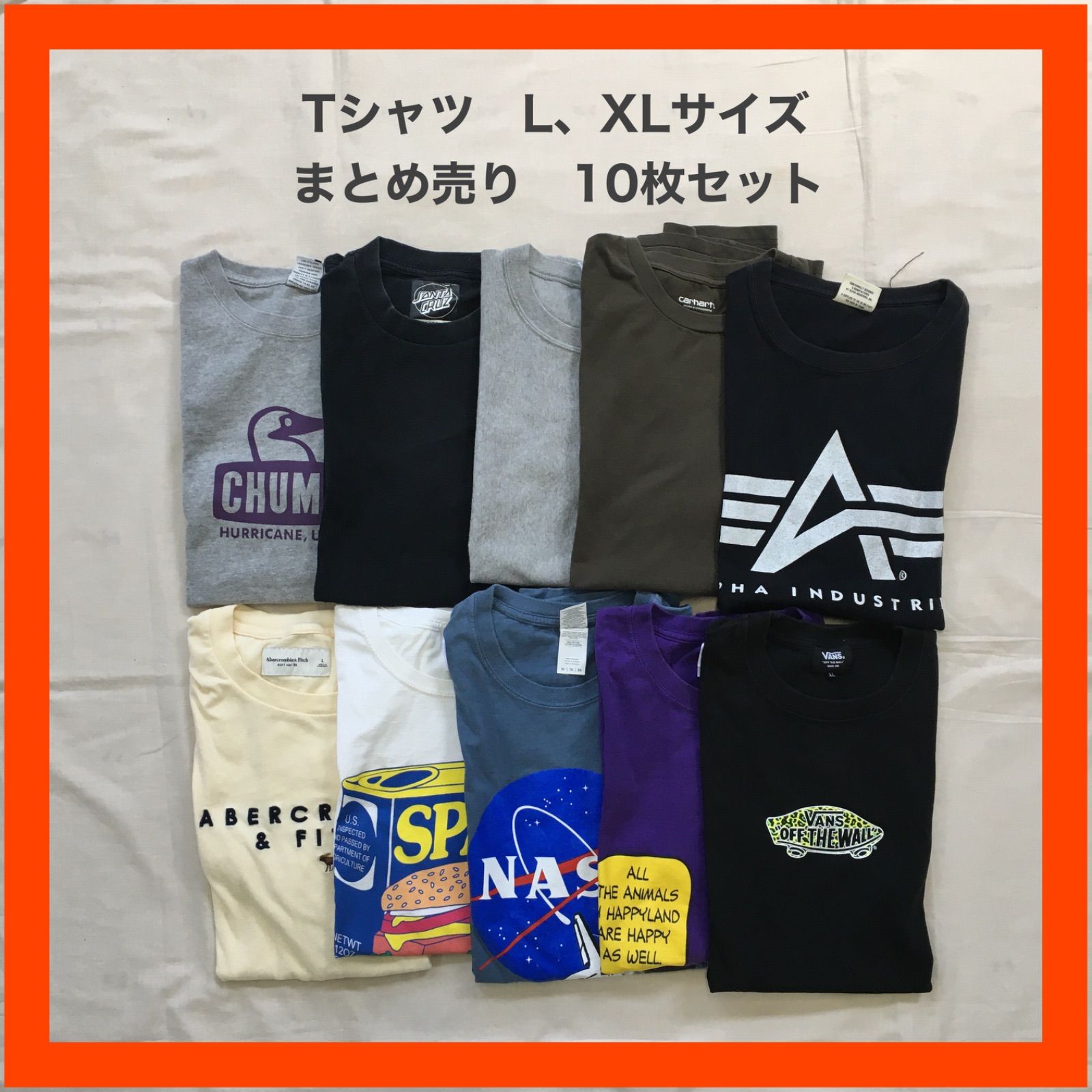 Tシャツ まとめ売り 10枚 セット CHUMS Carhartt VANS L XL - 古着の鈴