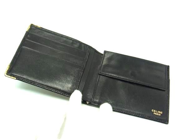 セリーヌ レザー ロゴ 二つ折り財布 CELINE セリーヌ ロゴ 二つ折り財布（小銭入れあり） カーフ