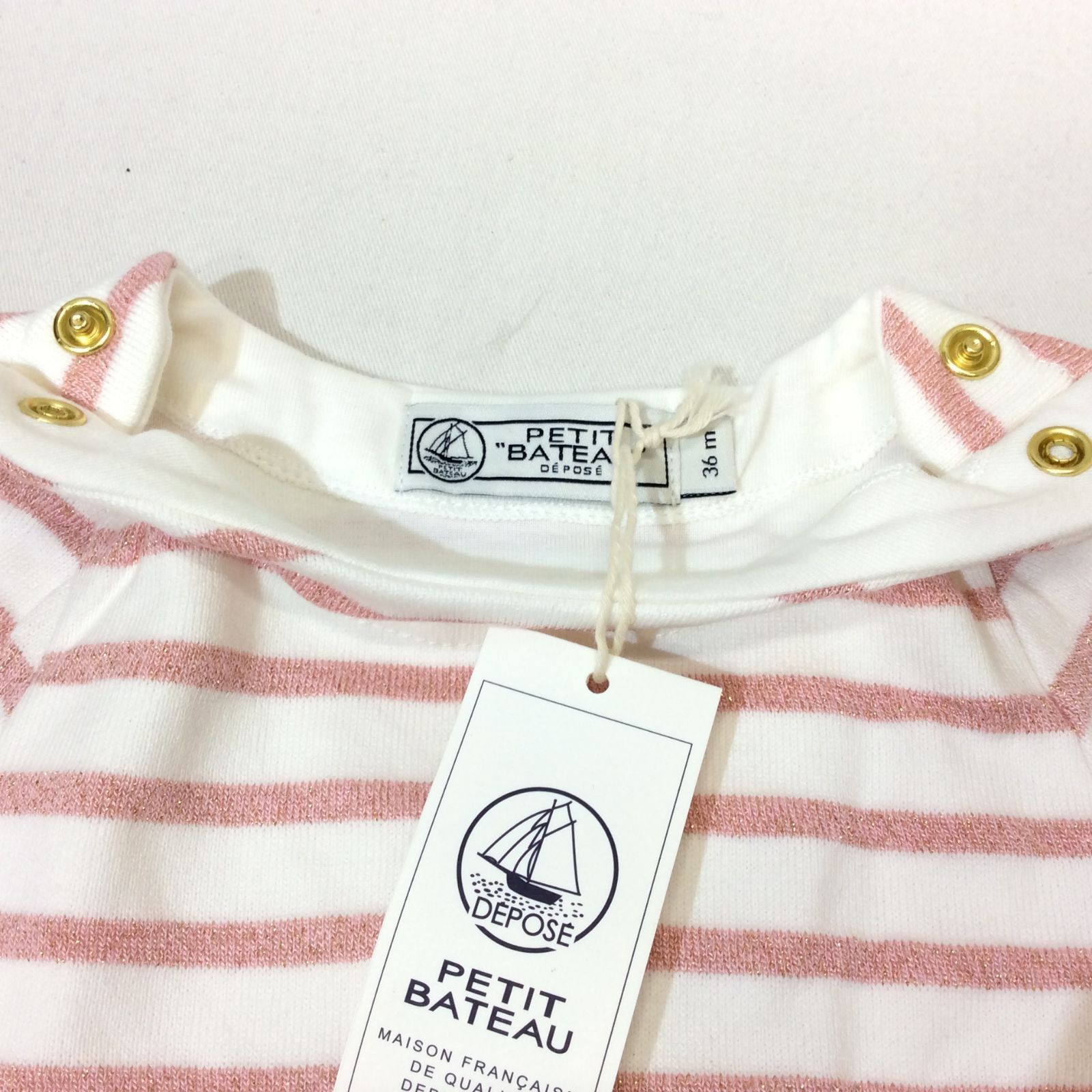 未使用】PETIT BATEAU プチバトー ベビー マリにエール ロンパース 36M