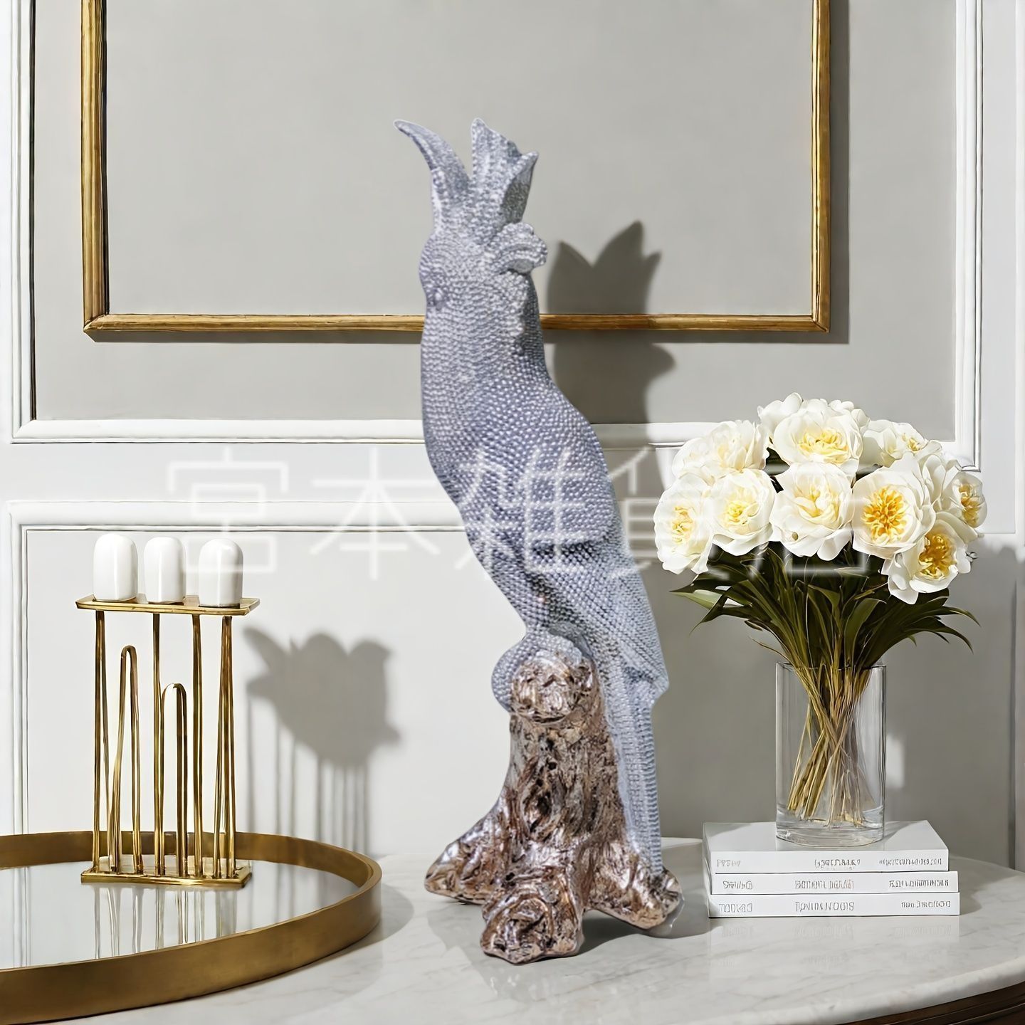 シルバーのオウム キラキラ