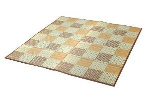 イケヒコ 純国産 防音 ボリューム い草ラグ STクレスタ ブラウン 約191 191 cm 裏 ソフトテック15 mm