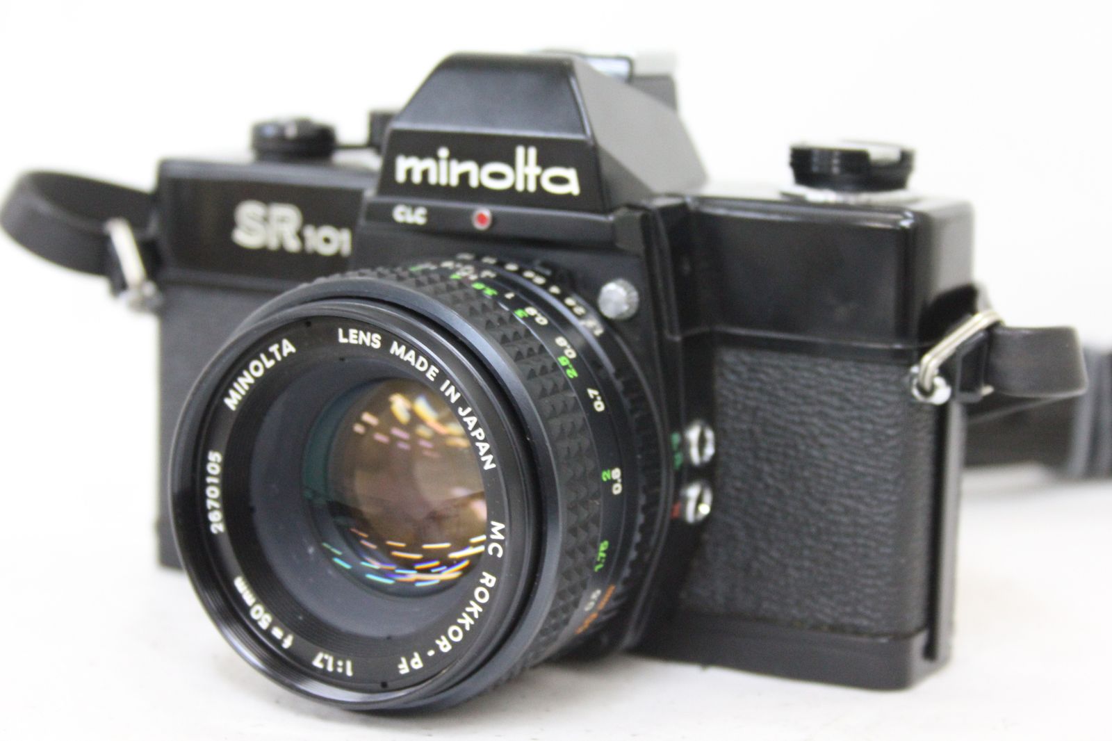 Minolta SR-101 + MC ROKKOR-PF レンズセット 返品保証】 ミノルタ Minolta SR 101 ブラック MC ROKKOR-PF