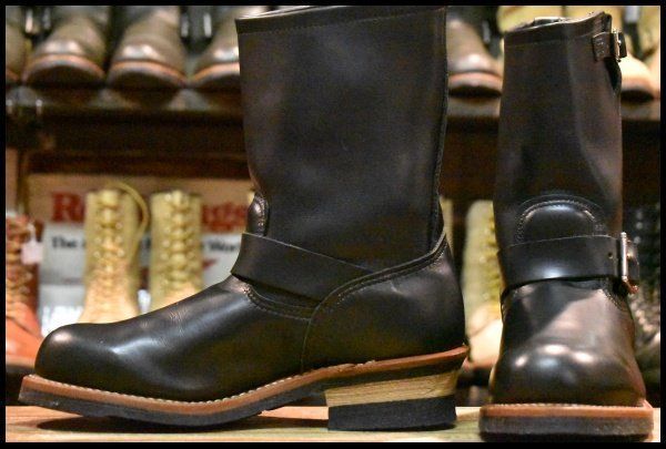 7.5D 13年 レッドウィング 2268 エンジニア 黒 ブラッククローム スチールトゥ ブーツ redwing HOPESMORE FI074