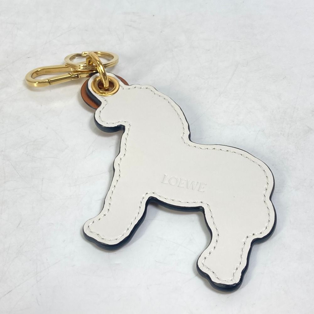 ロエベ ゼブラモチーフ ホース バッグチャーム キーホルダー レザー