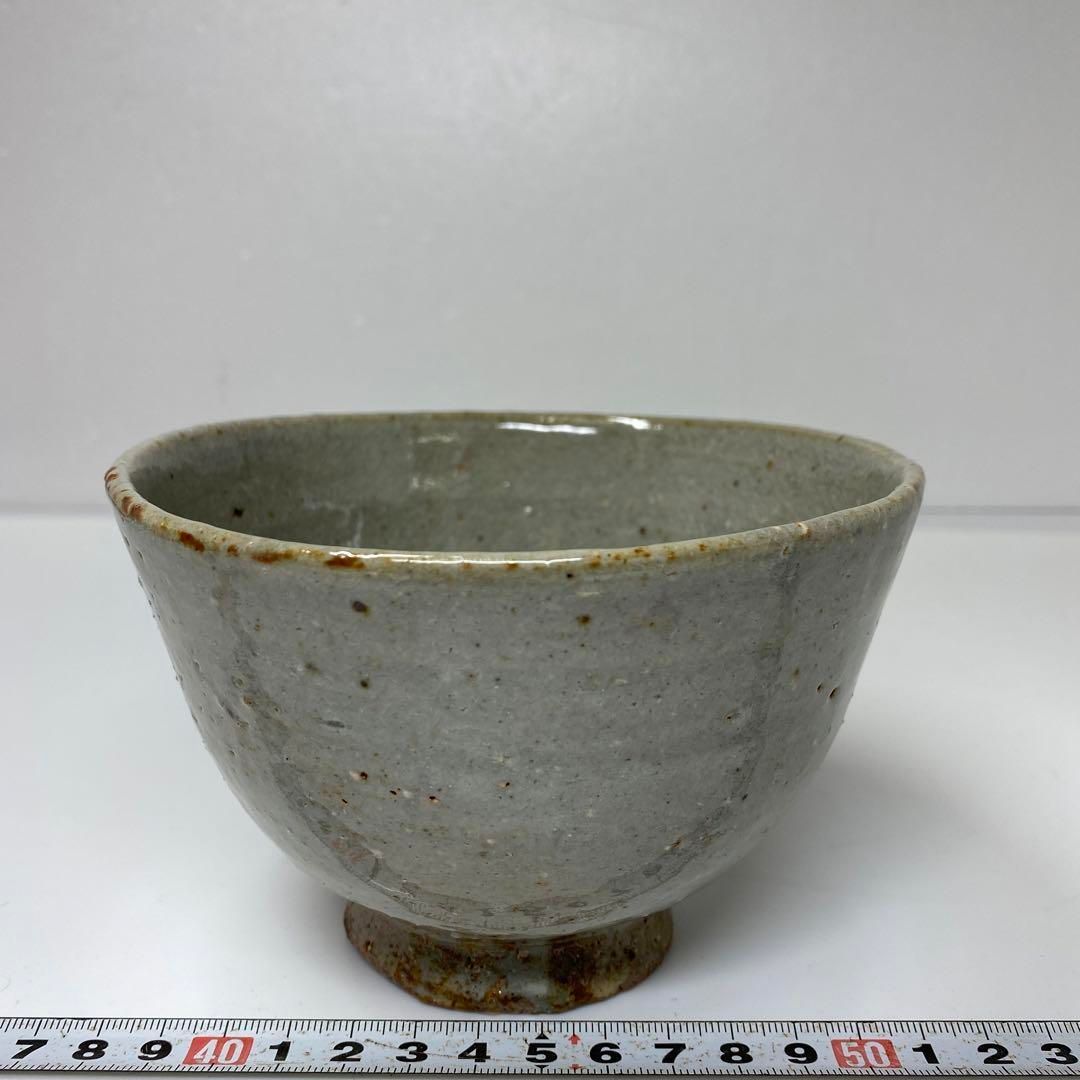 茶3 萩名工 吉賀大眉 萩焼抹茶茶碗共箱口径13.5㎝東里6-1006 1F