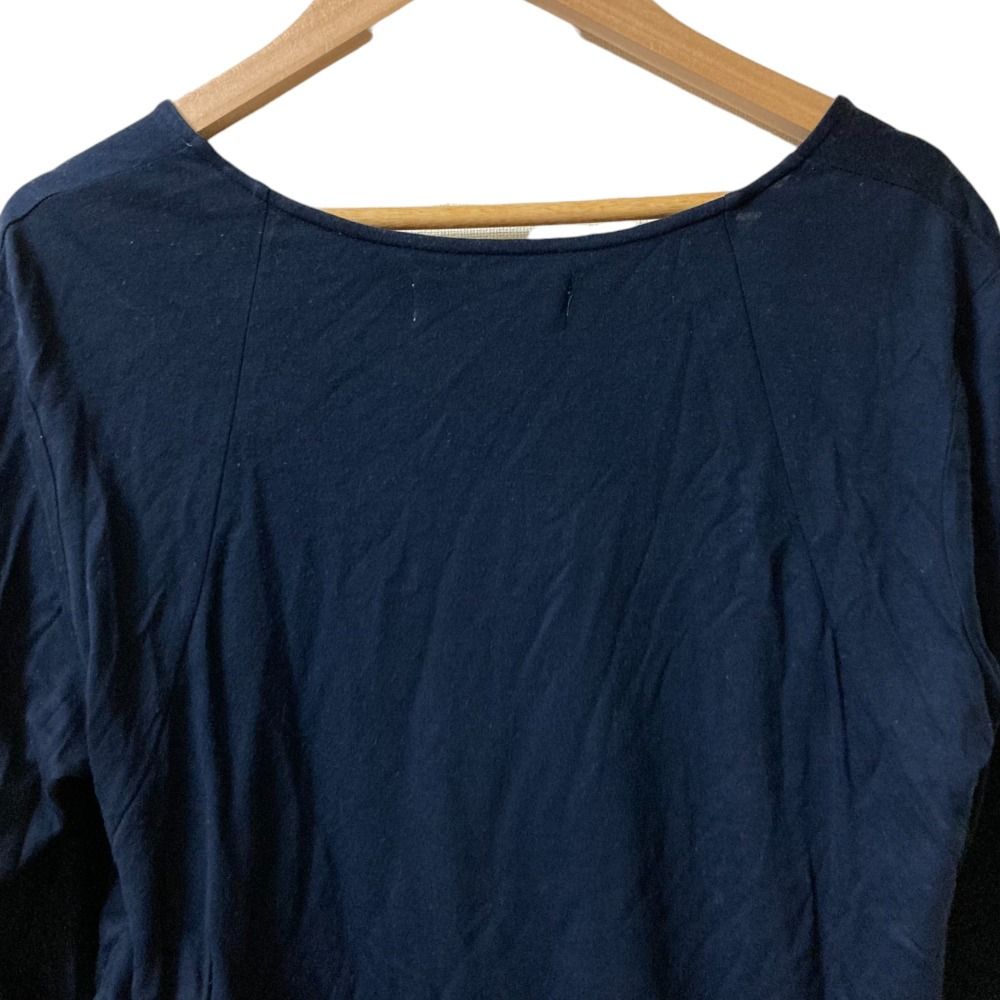 良品 24 ISSEY MIYAKE 24イッセイミヤケ バックラップデザイン ロングスリーブ カットソー プルオーバー ネイビー レディース 古着 中古 良品 24 ISSEY MIYAKE 24イッセイミヤケ バックラップデザイン