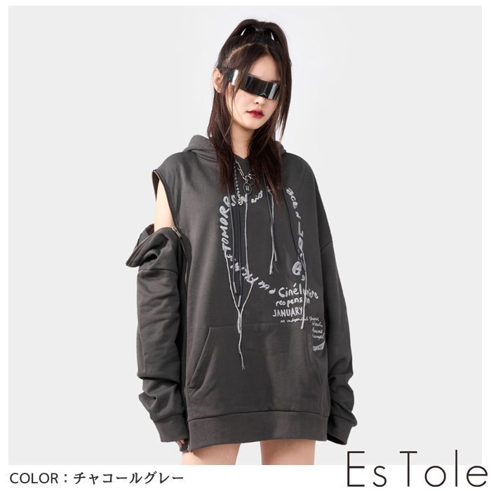 SURFGIRL HOODIE ドロップショルダー プルオーバーパーカー EsTole ストリートジップパーカー オーバーサイズ ゆったり プル