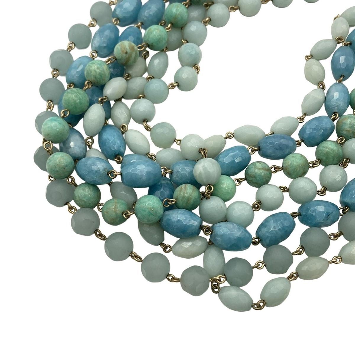  kong qi コンチィー ネックレス - ライトブルー×ライトグリーン×ダークブラウン ネックレス アクセサリー