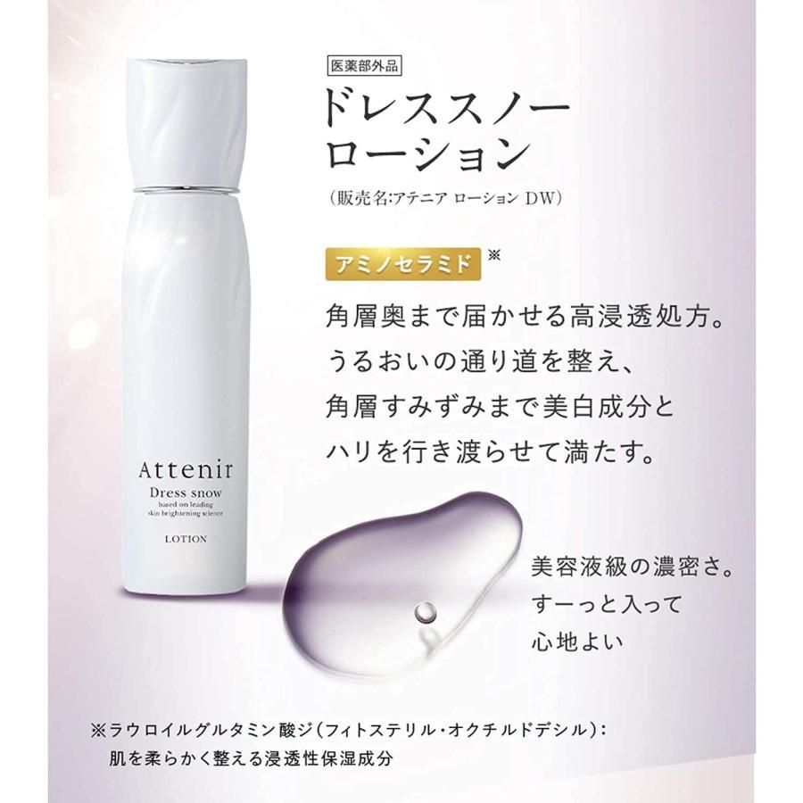 3本 Attenir アテニア ドレススノー ローション エコパック 150mL×3 つめかえ 美白 シワ改善 化粧水 ナイアシンアミド配合