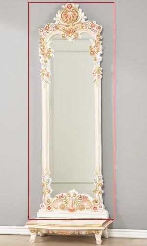 ロココ調 壁掛け 高さ164cm パリジーノ 姿見 ミラー 鏡 ロココ
