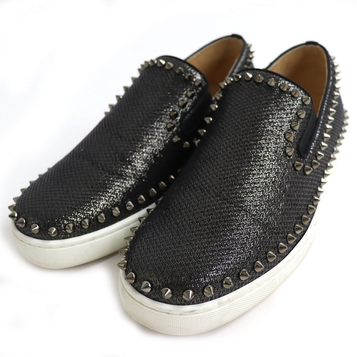 美品△クリスチャンルブタン 1210353 PIK BOAT FLAT LUREX MUSICHALL