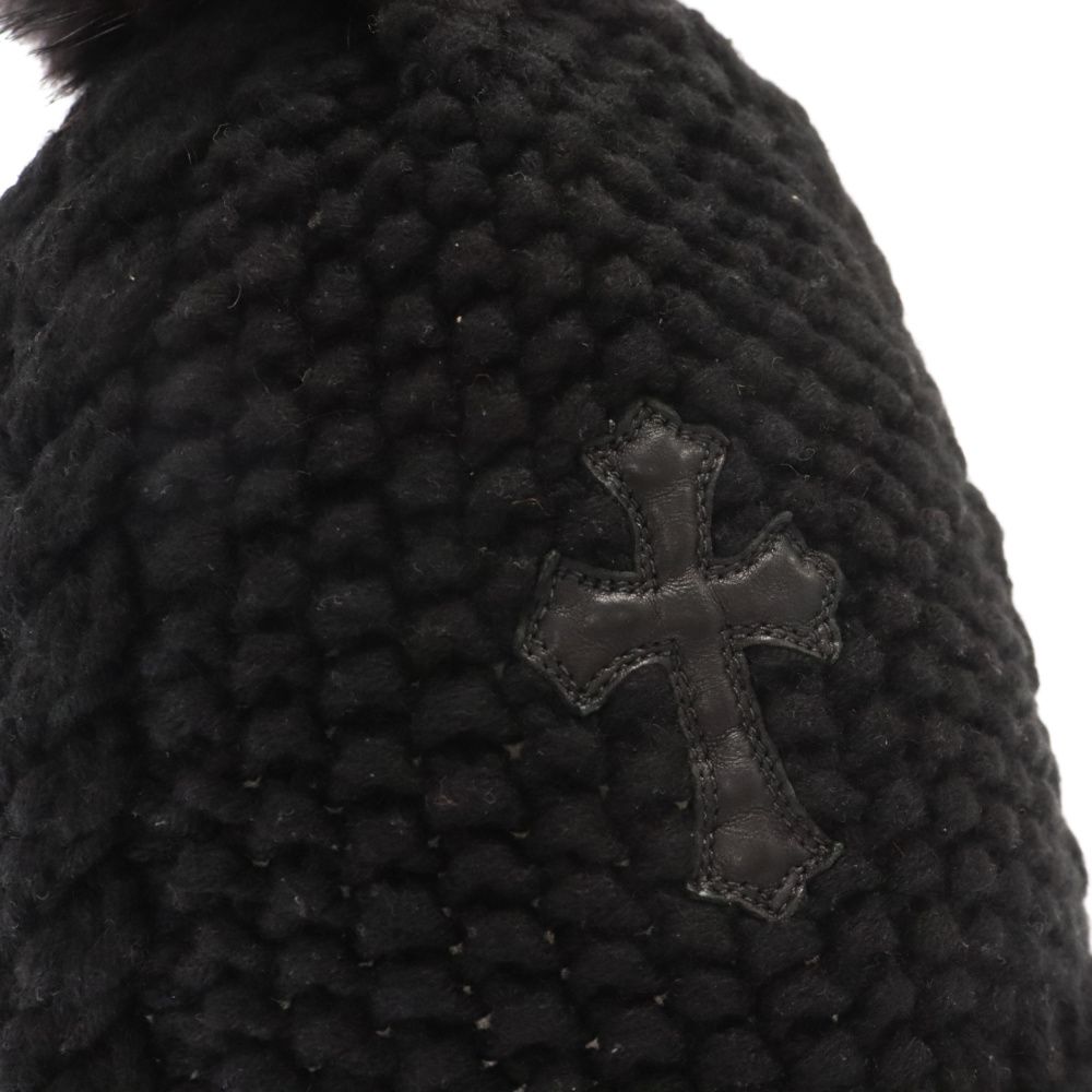 CHROME HEARTS (クロムハーツ) BEANIE CASH CH CROSS レザーパッチ