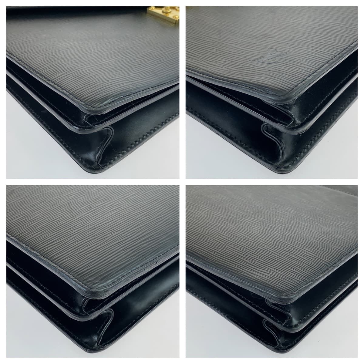 Louis Vuitton ブラック　ビジネスバッグ LOUIS VUITTON ルイヴィトン エピ セルヴィエット コンセイエ