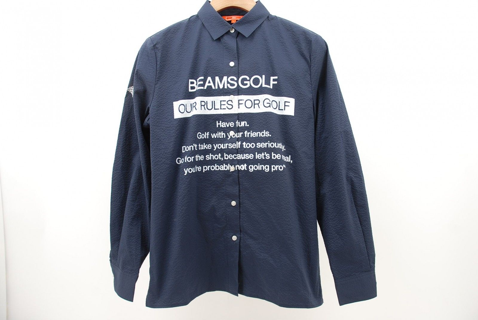 BEAMS - coco 中古 ビームスゴルフ BEAMSGOLF レディース 長袖シャツ L 紺 ネイビー ストレッチ 中古 レディース ビームスゴルフ BEAMSGOLF 長袖シャツ L 紺