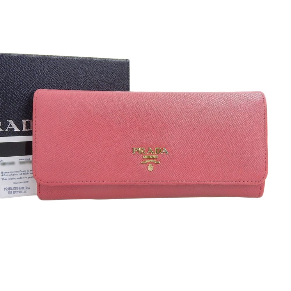 PRADA プラダ　長財布 本物保証】 箱・保付 プラダ PRADA ロゴ ホック付長財布 1M1349 長財布