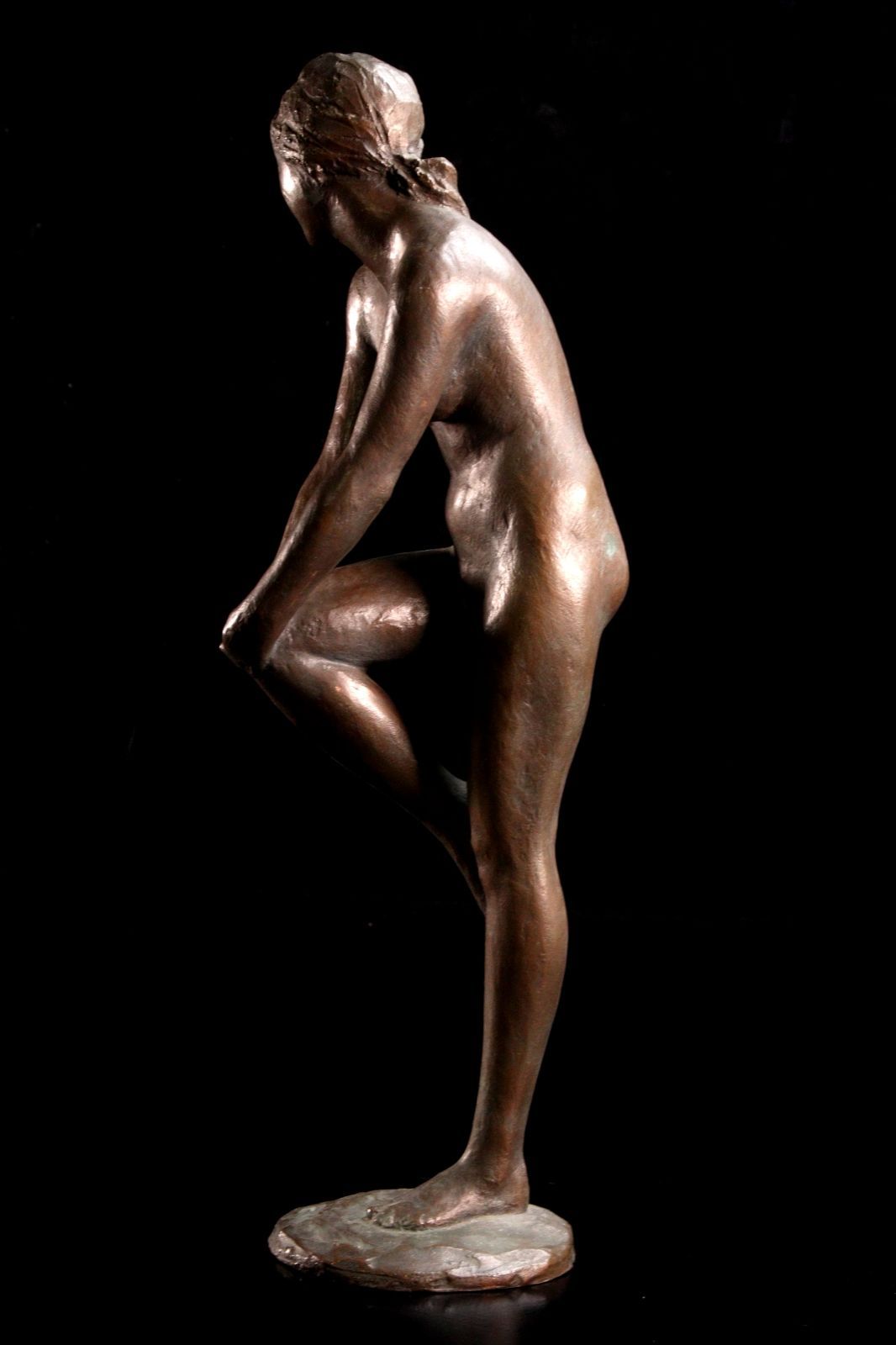 彫刻家 雨宮敬子 「汀」 ブロンズ製 裸婦像 38.5cm 2873g