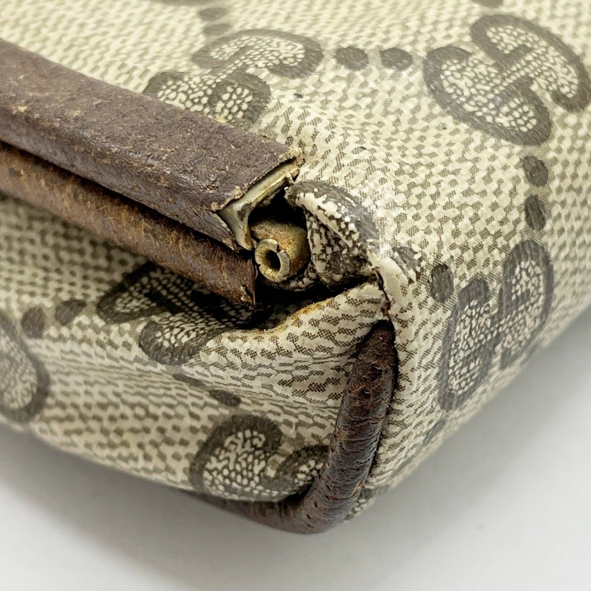 ◇◇GUCCI グッチ OLD GUCCI コスメポーチ 中ミラー 256998 ブラウン 
