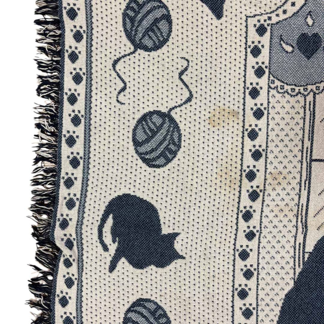 vintageラグ カーペット キャット リボン シルエット 1814