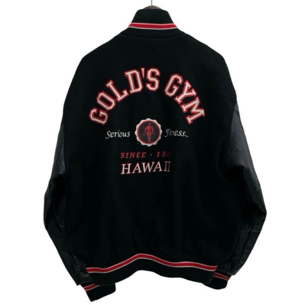 GOLD'S GYM ゴールドジム USA製 スタジャン レザー切替 ワッペン GOLD'S GYM ゴールドジム USA製 スタジャン レザー切替 ワッペン