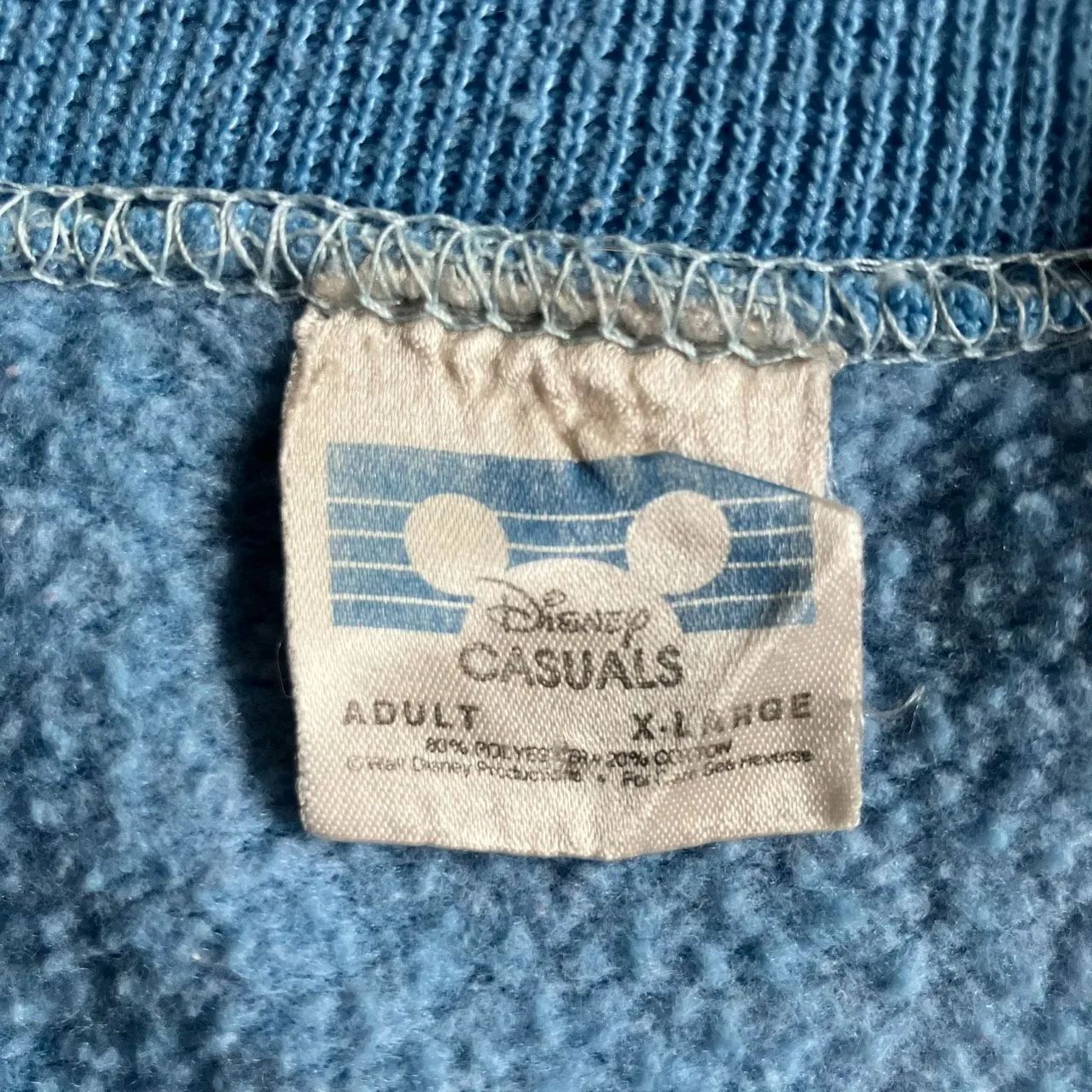 80s ミッキーマウス Mickey Mouse スウェット XLサイズ ブルー 