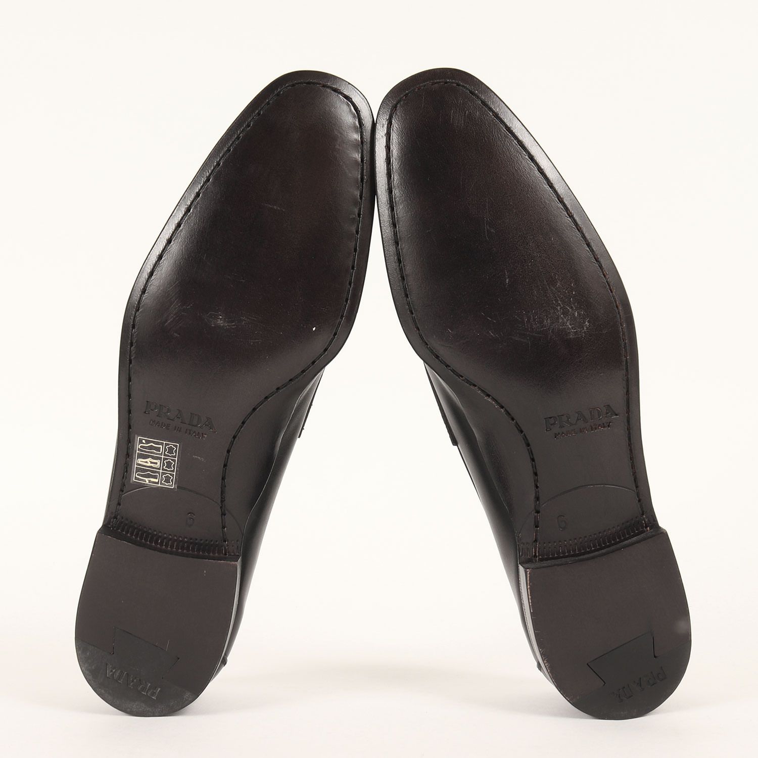 プラダ　ローファー　size6 新品同様】PRADA プラダ サイズ:6 / レザー スクエア コインローファー