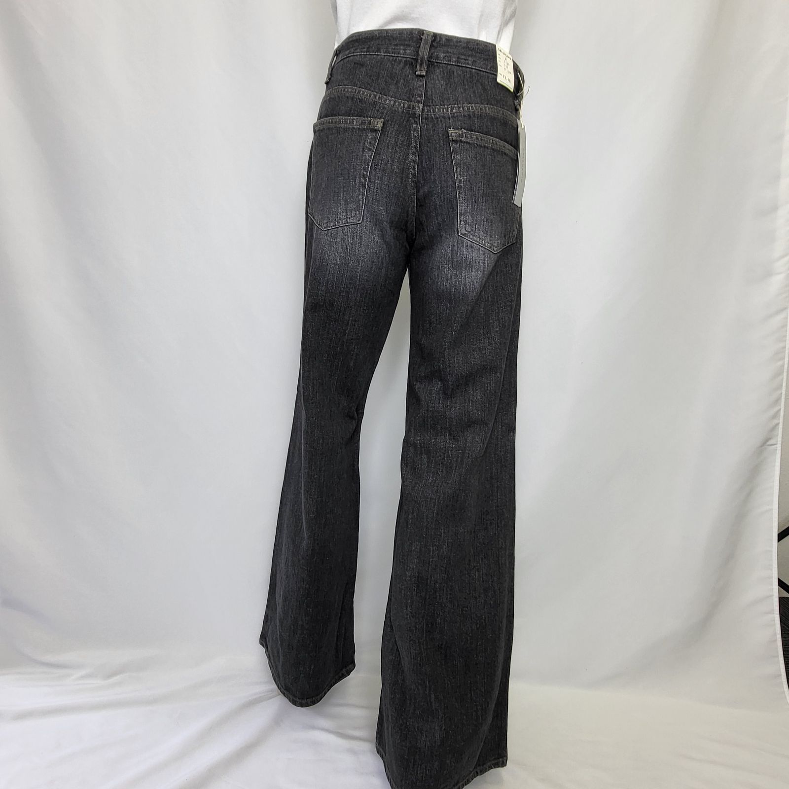A16531 美品 パメオポーズ サークルフラワーデニム ワイドバギー 黒 M A16531 美品 パメオポーズ サークルフラワーデニム ワイドバギー