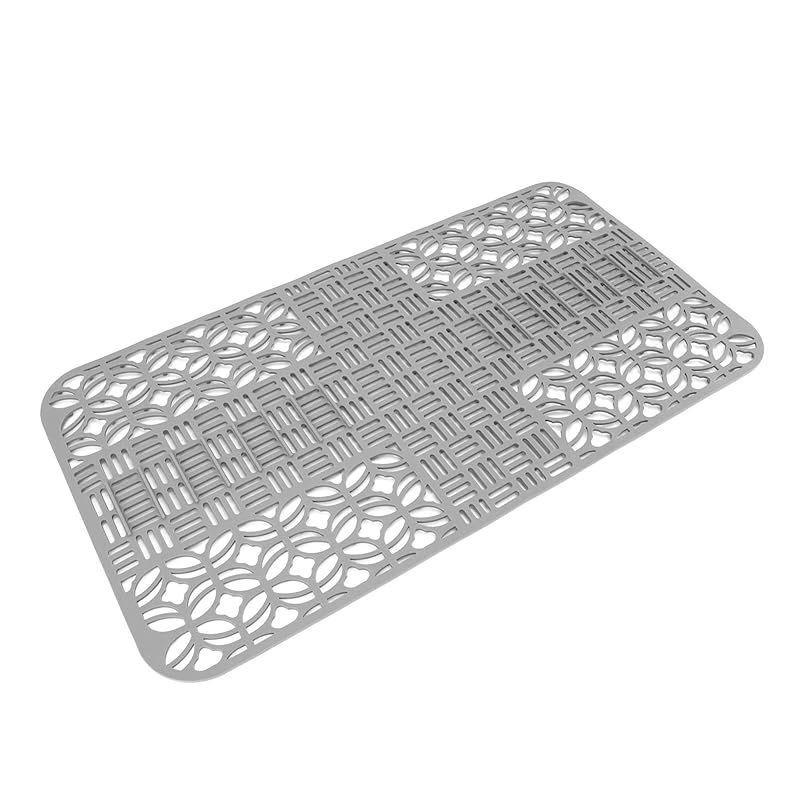 シンクプロテクター 66x35cm 正方形 中空シリコンシンクマットプロテクター(グレー) 0