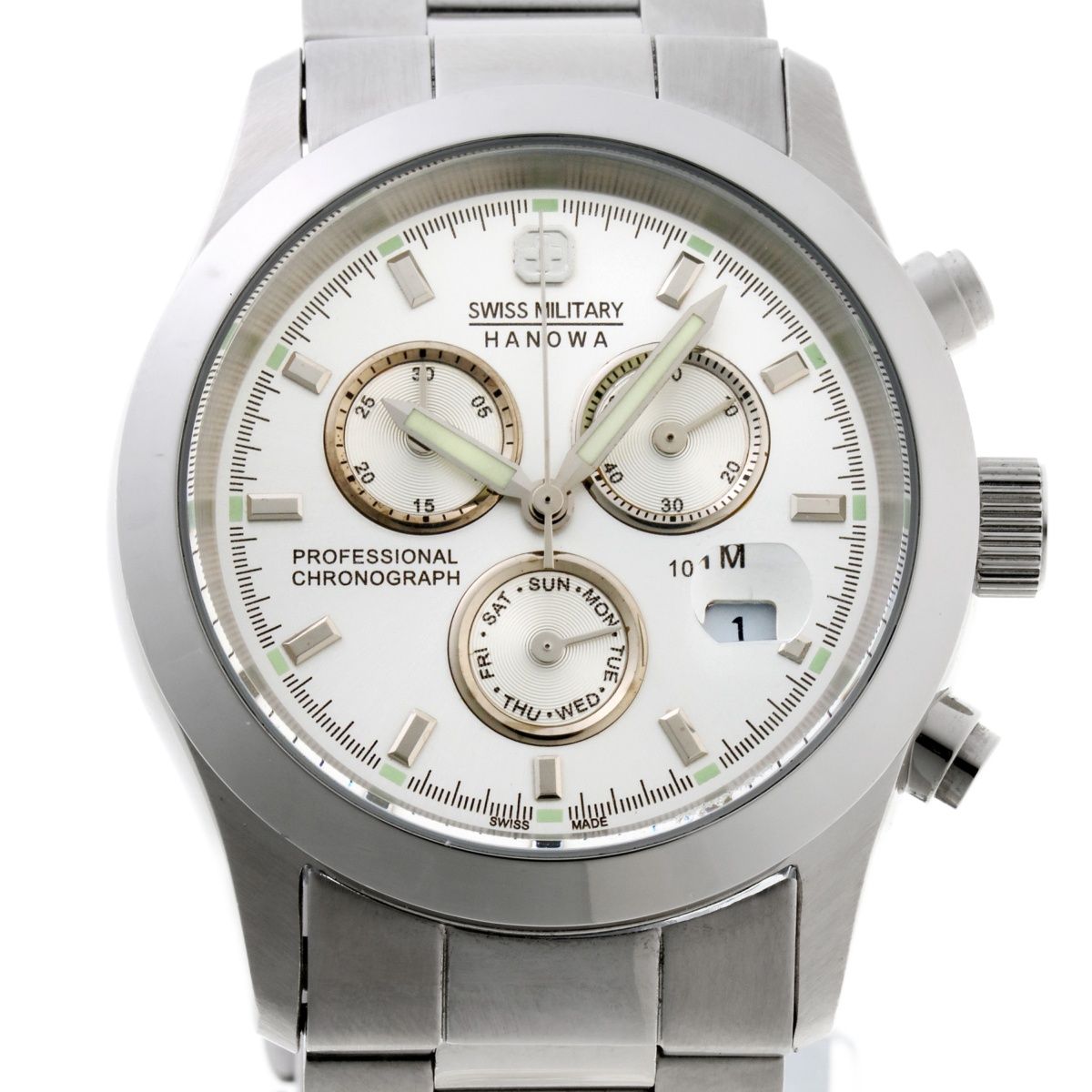 SWISS MILITARY スイスミリタリー ハノワQZ シルバー文字盤デイト スイスミリタリー ハノワ/SWISS MILITARY HANOWA 10198J シルバー