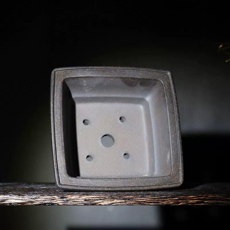 中国宜興開窓四方描龍鳳盆多肉植物鉢 紫砂鉢 盆栽鉢植木鉢 小品盆栽鉢