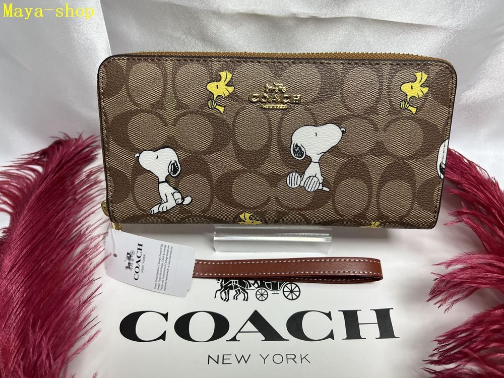 コーチ COACH 長財布 財布 ラウンドジップ シグネチャー スヌーピー COACH XPEANUTS スペシャル プレゼント 父の日母の日ハロウィン    財布 レディース ファッション 新品未使用 ブランド  A147 CE705 4G6QD