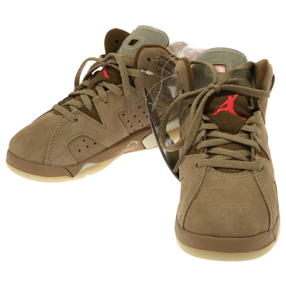 NIKE (ナイキ) ×TRAVIS SCOTT AIR JORDAN 6 RETRO SP “British Khaki” トラヴィススコット  エアジョーダン6 ハイカットスニーカー 18 キッズ ベージュ DH0693-200