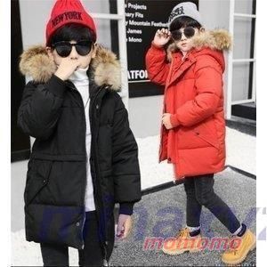 中綿ジャケットフード付き男の子ダウンコートファー付きキッズロング子ども用ジュニアコート防寒着 nee3c018836