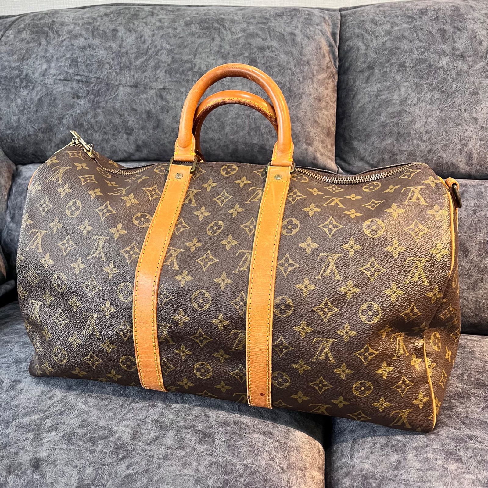 LOUIS VUITTON M41418 キーポル45 バンドリエール45 モノグラム モノグラム レザー×PVC ブラウン ボストンバッグ