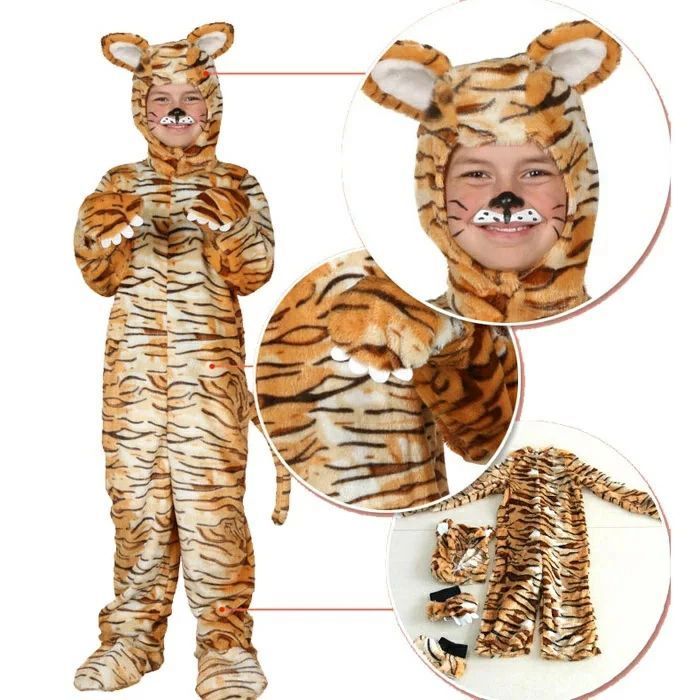 ハロウィン 衣装 子供用 男女兼用 タイガー 虎 とら 動物 アニマル 全身 ハロウィン コスプレ ハロウィン コスチューム 男の子 キッズ ハ