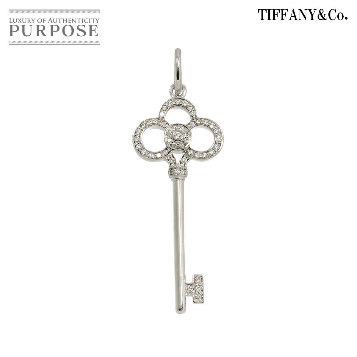 箱 ティファニー クラウンキー ダイヤ ネックレス 750 K18WG 4031 箱 Tiffany & co ティファニー クラウンキー ダイヤ