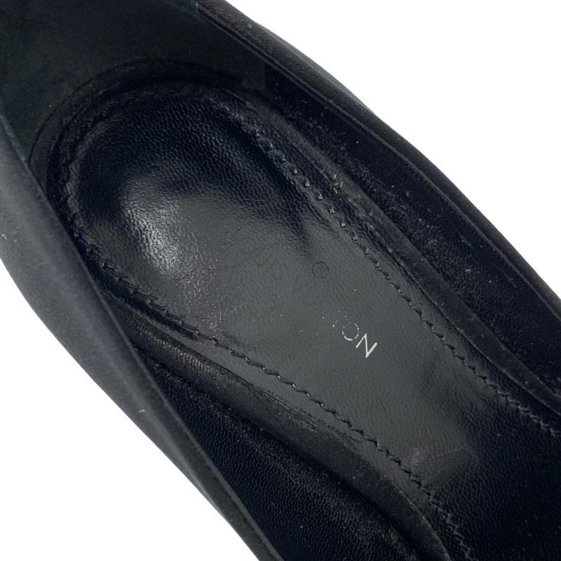 コールバックラインルイヴィトン LOUIS VUITTON コールバックライン パンプス 靴 シューズ サテン ブラック 黒 ロゴ ラインストーン