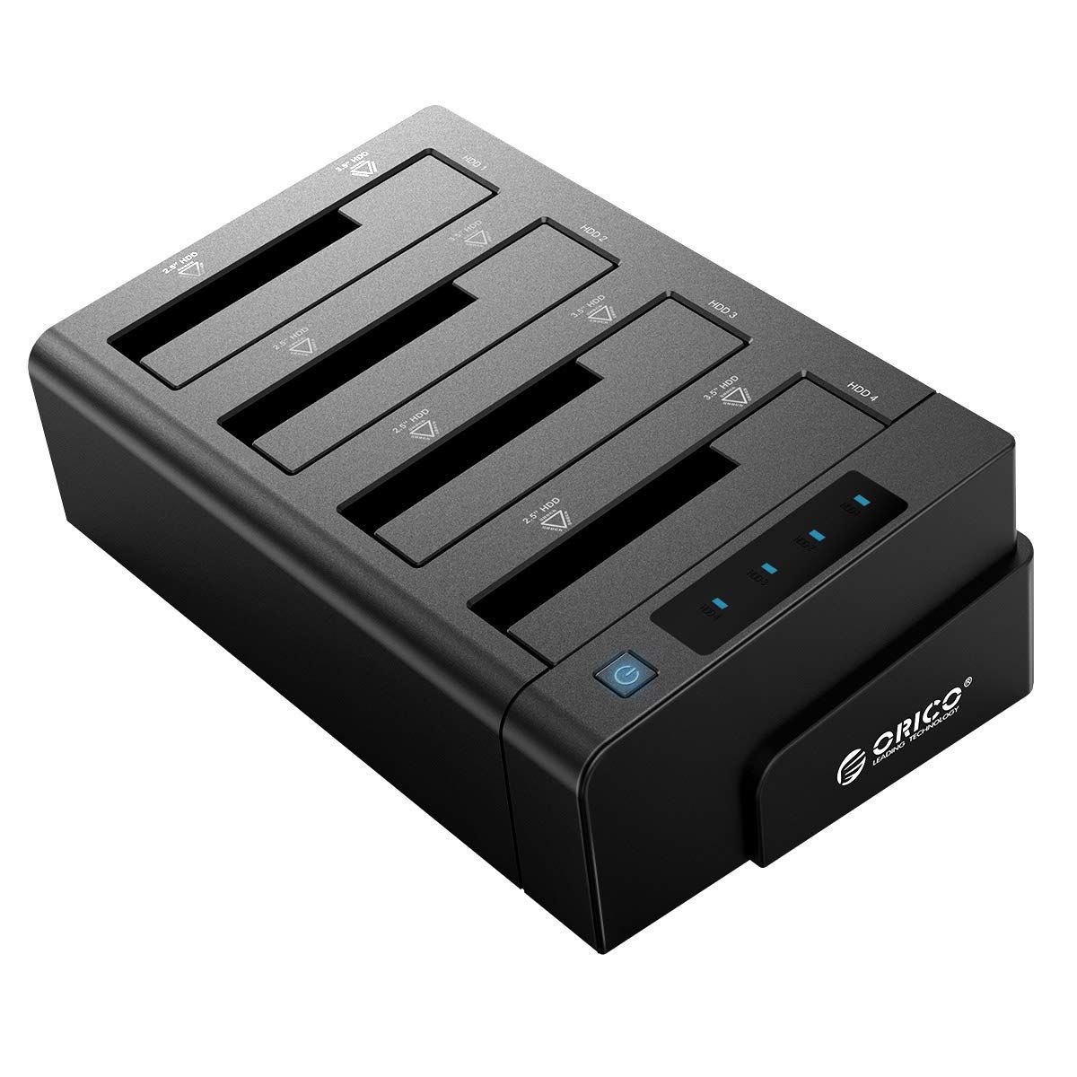 在庫処分 工具不要 ハードディスクケース 4ベイ 10TB*4台対応 対応 HDD|SSD SATA 電源アダプター付 3.5インチ | ブラック 2.5 クローン機能付き HDDケース 6648US3 USB3.0 ORICO