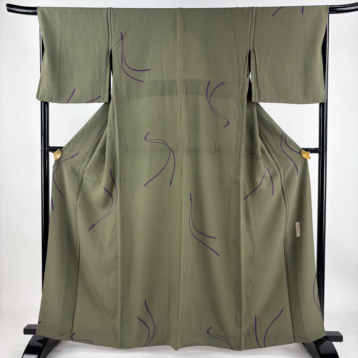 小紋 身丈161cm 裄丈67.5cm L 単衣 辻村ジュサブロー 落款