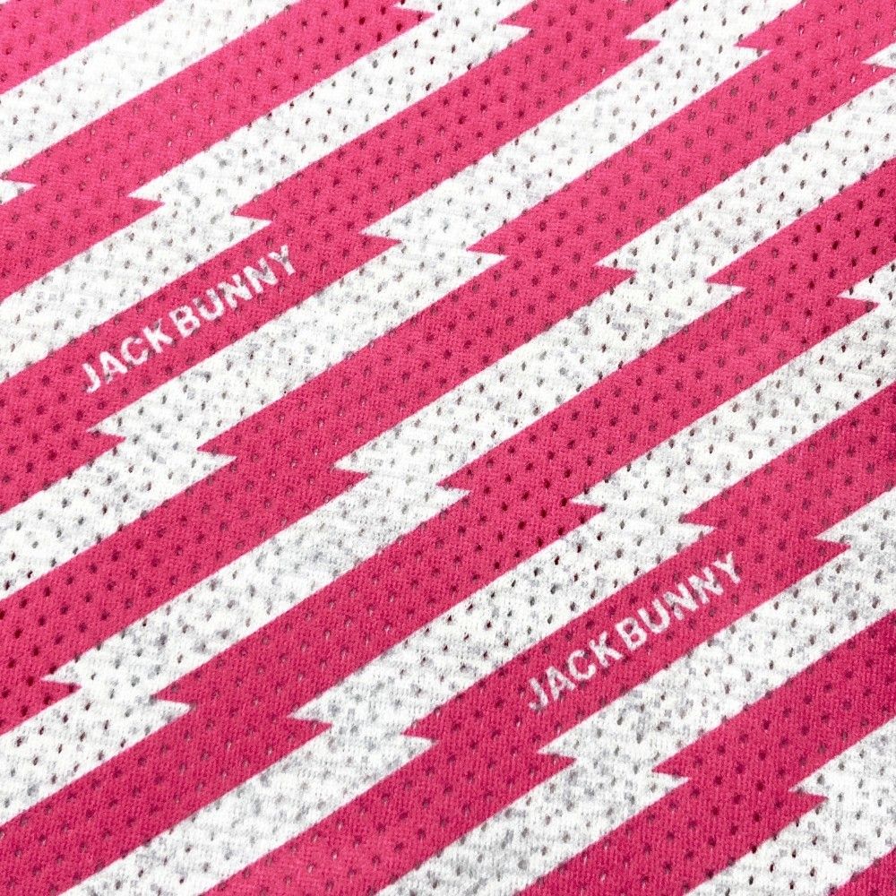 サイズ：3 JACK BUNNY ジャックバニー  ハイネック 半袖Tシャツ 総柄 ピンク系 [240101403661] ゴルフウェア メンズ ストスト サイズ：3 JACK BUNNY ジャックバニー ハイネック 半袖Tシャツ