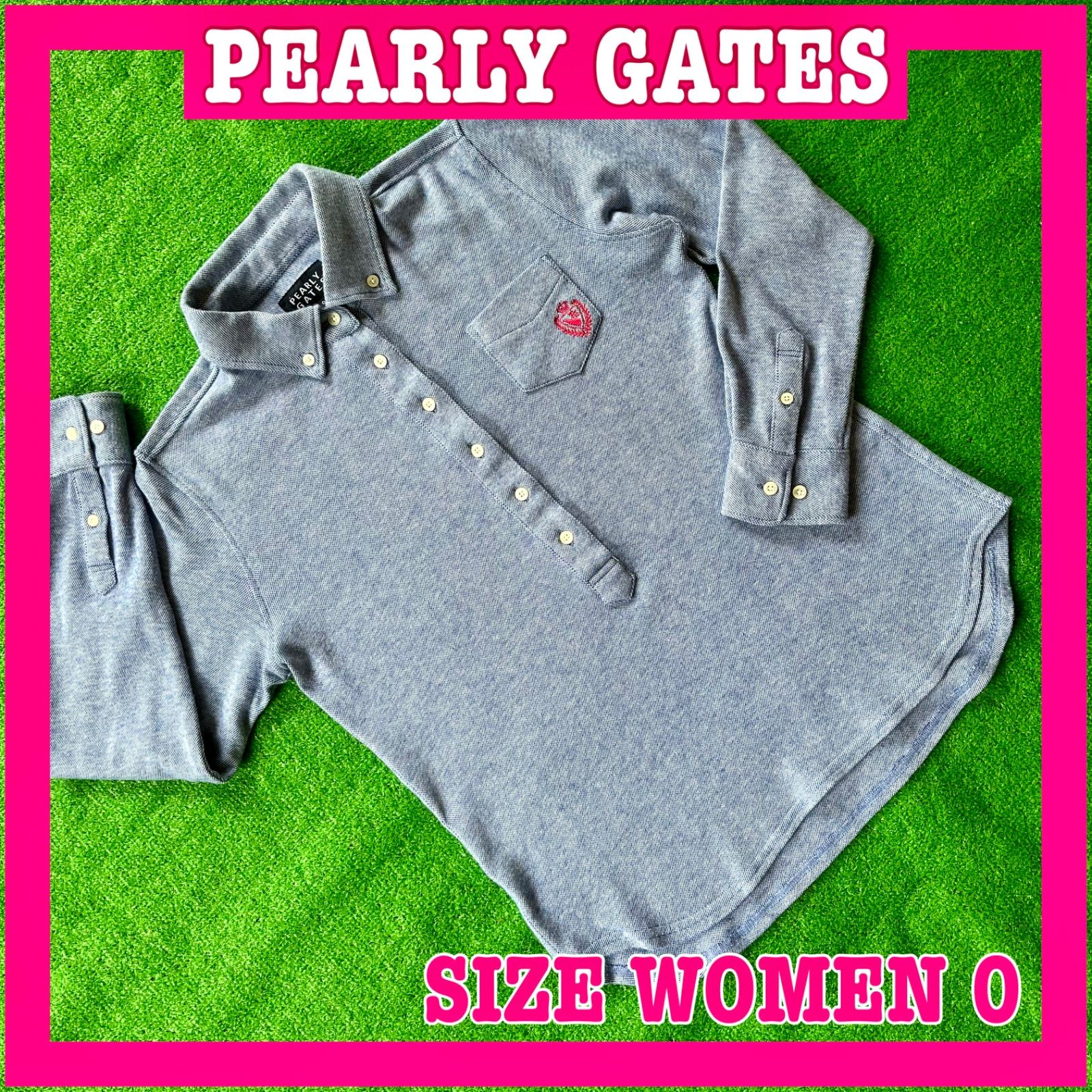 PEARLY GATES パーリーゲイツ 長袖 ロゴ刺繍 ボタンダウン
