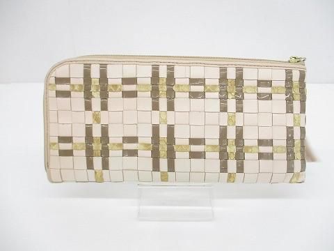 ATAO アタオ リモルーク L字ファスナー 長財布 編み込み タッセル 財布 ベージュ ホワイト レディース