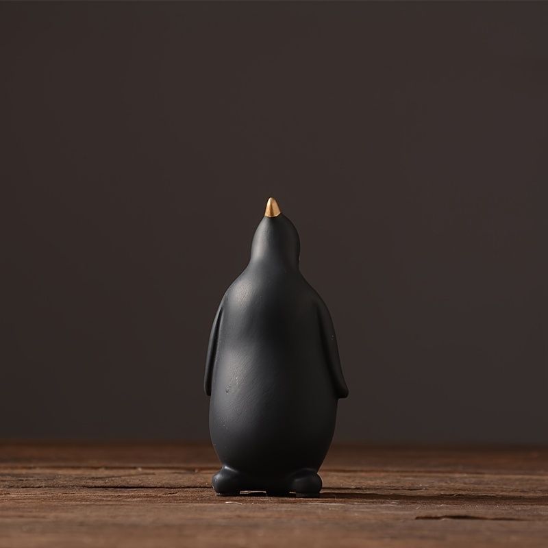 オブジェ 置物 ガーデンオーナメント 黒いペンギン ぺんぎん 見上げているペンギン ガーデニング インテリア DIY ミニチュア 可愛い 室内 屋内 インテリア雑貨 玄関 リビング ダイニング インテリア小物