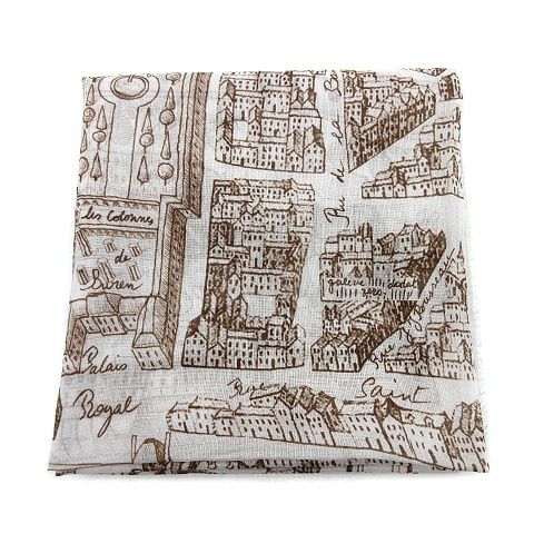 美品　Agnes b　ECHARPE Rue du Jour パリ地図　スカーフ アニエスベー agnes b. ECHARPE Rue du Jour パリ マップ柄