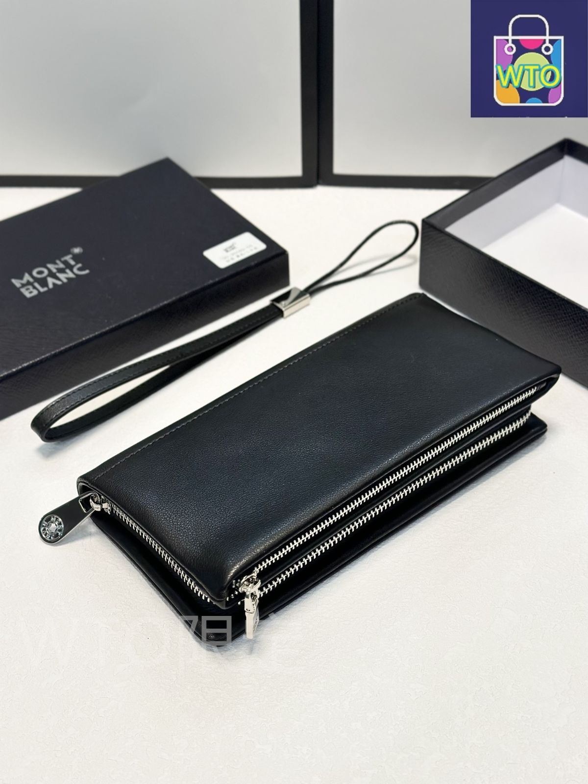 本日限定特価】モンブラン メンズ レザー ハンドバッグ 21×10cm